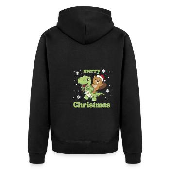 Beaver Trex Christmas Snow Winter Animals - Unisex Premium Organic Zip Hoodie - black - Back - Nico (187cm)