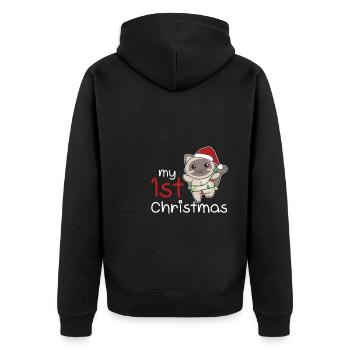 Chat de Noël Chats mon 1er Noël - Veste à capuche bio Premium Unisexe - noir - Dos - Nico (187cm)