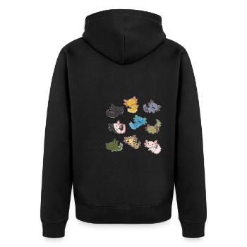 Axolotls aus der Welt süße Tiere Axolotl Arten - Unisex Premium Bio Zip Hoodie - Schwarz - Hinten - Nico (187cm)