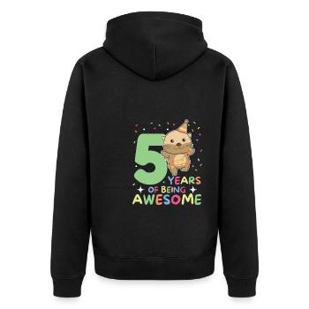 Loutre pour les enfants de 5 ans - Veste à capuche bio Premium Unisexe - noir - Dos - Nico (187cm)