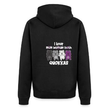 Asexual Flag Pride LGBTQ Cute Quokka - Veste à capuche bio Premium Unisexe - noir - Dos - Nico (187cm)