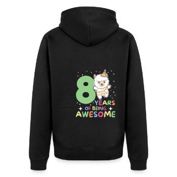 Alpaga pour les enfants de 8 ans de huit ans - Veste à capuche bio Premium Unisexe - noir - Dos - Nico (187cm)