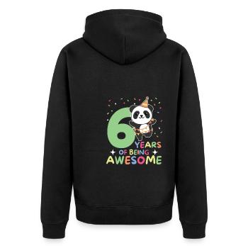 Panda for 6th birthday children six years old - Unisex Premium Organic Zip Hoodie - black - Back - Nico (187cm)