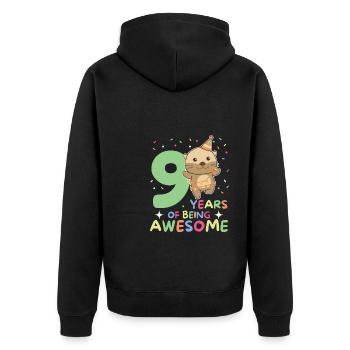 Loutre pour ses enfants de 9 ans - Veste à capuche bio Premium Unisexe - noir - Dos - Nico (187cm)