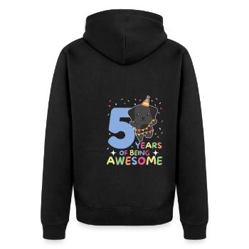 Labrador pour les enfants de 5 ans - Veste à capuche bio Premium Unisexe - noir - Dos - Nico (187cm)