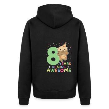 Loutre pour ses enfants de 8 ans - Veste à capuche bio Premium Unisexe - noir - Dos - Nico (187cm)