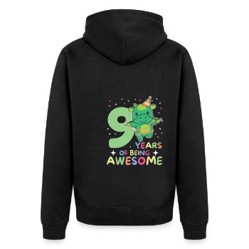 Dragon pour les enfants de 9 ans de neuf ans - Veste à capuche bio Premium Unisexe - noir - Dos - Nico (187cm)