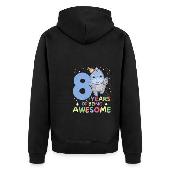 Dino pour les enfants de 8 ans de huit ans - Veste à capuche bio Premium Unisexe - noir - Dos - Nico (187cm)
