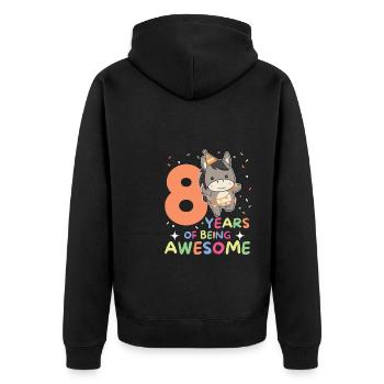 Âne pour les enfants de 8 ans de huit ans - Veste à capuche bio Premium Unisexe - noir - Dos - Nico (187cm)