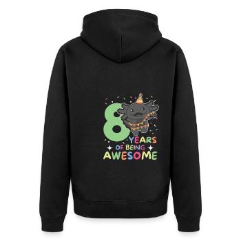 Axolotl pour les enfants de 8 ans de huit ans - Veste à capuche bio Premium Unisexe - noir - Dos - Nico (187cm)