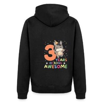 Âne pour les enfants de 3 ans de trois ans - Veste à capuche bio Premium Unisexe - noir - Dos - Nico (187cm)