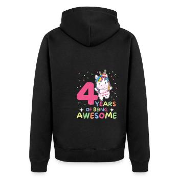 Licorne pour les enfants de quatre ans - Veste à capuche bio Premium Unisexe - noir - Dos - Nico (187cm)
