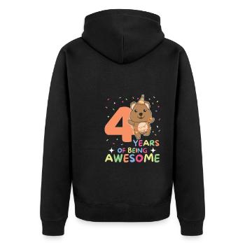Quokka pour les enfants de 4 ans - Veste à capuche bio Premium Unisexe - noir - Dos - Nico (187cm)