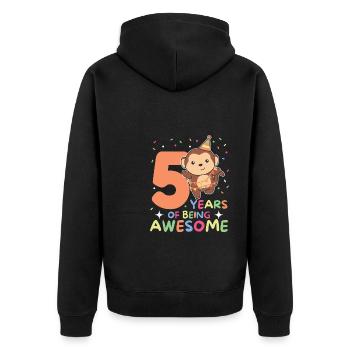 Singe pour les enfants de 5 ans - Veste à capuche bio Premium Unisexe - noir - Dos - Nico (187cm)