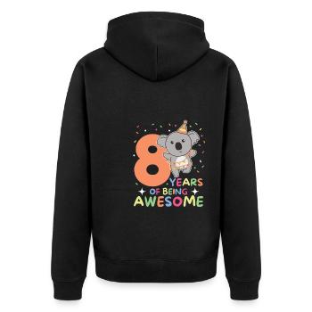 Koala pour les enfants de 8 ans de huit ans - Veste à capuche bio Premium Unisexe - noir - Dos - Nico (187cm)