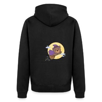 Bear Halloween Witch Children Witches Costume - Unisex Premium Organic Zip Hoodie - black - Back - Nico (187cm)
