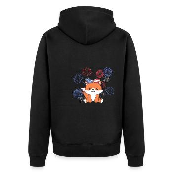 4 juillet American Fox for Kids USA Fox - Veste à capuche bio Premium Unisexe - noir - Dos - Nico (187cm)