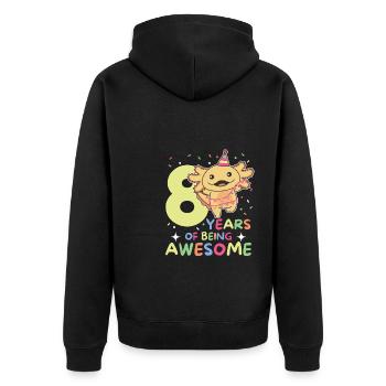 Axolotl pour les enfants de 8 ans de huit ans - Veste à capuche bio Premium Unisexe - noir - Dos - Nico (187cm)