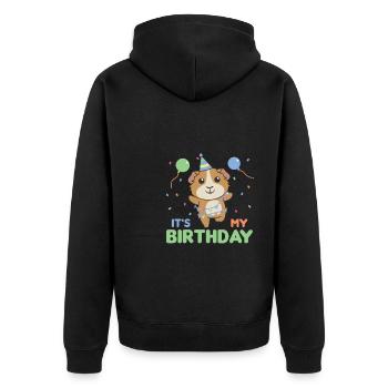 Cochon d’Inde pour l’anniversaire des enfants c’est mon - Veste à capuche bio Premium Unisexe - noir - Dos - Nico (187cm)