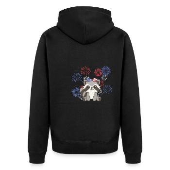 4 juillet American Raccoon for Kids USA - Veste à capuche bio Premium Unisexe - noir - Dos - Nico (187cm)