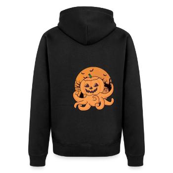 Poulpe à la citrouille Orange Poulpe Halloween Poulpe - Veste à capuche bio Premium Unisexe - noir - Dos - Nico (187cm)