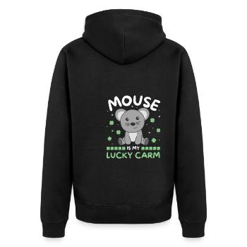Maus est ma voiture porte-bonheur Kleeblatt St Patricks Day - Veste à capuche bio Premium Unisexe - noir - Dos - Nico (187cm)