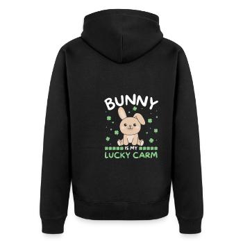 Le lapin est ma voiture porte-bonheur Clover St Patrick’s Day - Veste à capuche bio Premium Unisexe - noir - Dos - Nico (187cm)