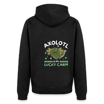 Axolotl est ma voiture chanceuse Kleeblatt St Patricks Day - Veste à capuche bio Premium Unisexe - noir - Dos - Nico (187cm)