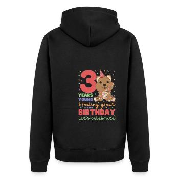 Quokka pour les enfants de 3 ans - Veste à capuche bio Premium Unisexe - noir - Dos - Nico (187cm)