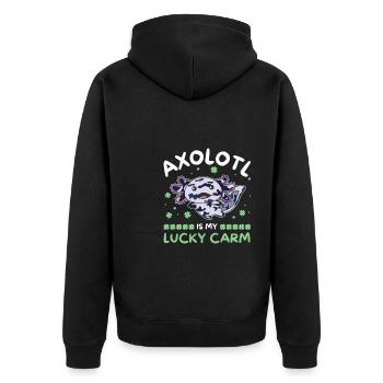 Axolotl est ma voiture chanceuse Kleeblatt St Patricks Day - Veste à capuche bio Premium Unisexe - noir - Dos - Nico (187cm)