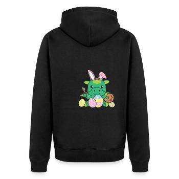 Joyeuses Pâques Sweet Dragon Pâques avec des œufs de Pâques - Veste à capuche bio Premium Unisexe - noir - Dos - Nico (187cm)