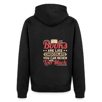 Book lover design with books for literature - Unisex Premium Organic Zip Hoodie - black - Back - Nico (187cm)