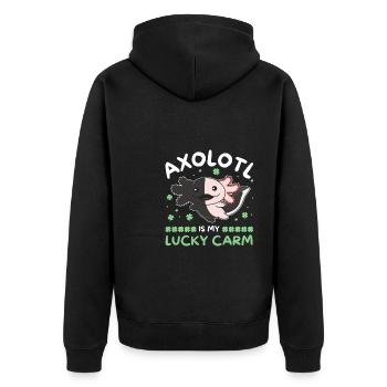 Axolotl est ma voiture chanceuse Kleeblatt St Patricks Day - Veste à capuche bio Premium Unisexe - noir - Dos - Nico (187cm)