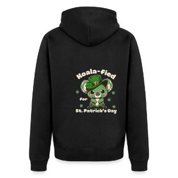 Koala-fied pour la Saint-Patrick Kleeblatt - Veste à capuche bio Premium Unisexe - noir - Dos - Nico (187cm)