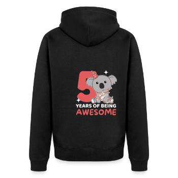 Koala pour les 5 ans Enfants de cinq ans - Veste à capuche bio Premium Unisexe - noir - Dos - Nico (187cm)