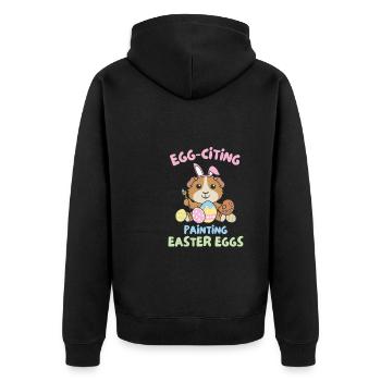 cute guinea pigs for Easter with Easter eggs - Unisex Premium Organic Zip Hoodie - black - Back - Nico (187cm)