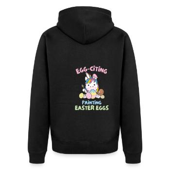 sweet unicorns for Easter with Easter eggs unicorn - Unisex Premium Organic Zip Hoodie - black - Back - Nico (187cm)