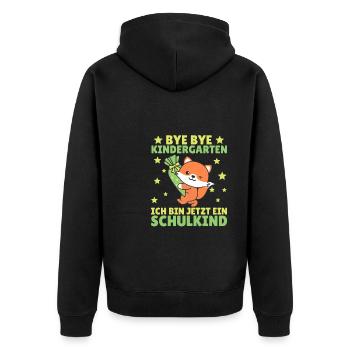 bye bye Kindergarten ich bin jetzt ein Schulkind - Unisex Premium Bio Zip Hoodie - Schwarz - Hinten - Nico (187cm)