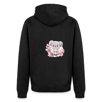 Koala cute animals for kids kawaii koalas bears - Unisex Premium Organic Zip Hoodie - black - Back - Nico (187cm)
