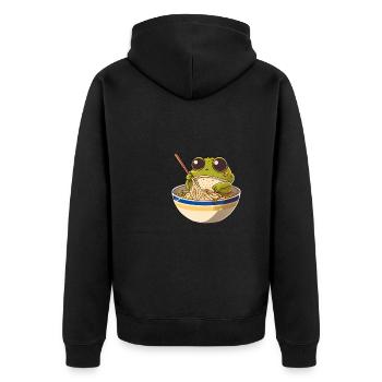 Mais d’abord ramen douce grenouille mange ramen ramen - Veste à capuche bio Premium Unisexe - noir - Dos - Nico (187cm)