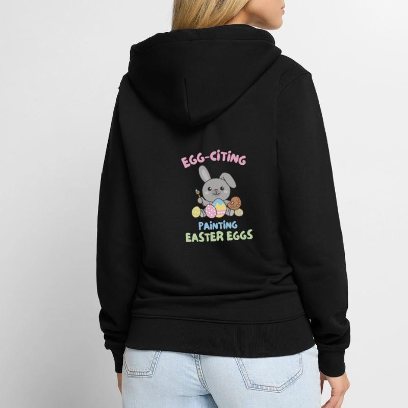 cute bunnies for Easter with Easter eggs bunny Unisex Premium Organic Zip Hoodie