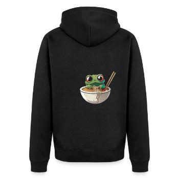 Mais d’abord ramen douce grenouille mange ramen ramen - Veste à capuche bio Premium Unisexe - noir - Dos - Nico (187cm)