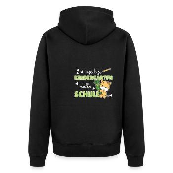 bye bye Kindergarten hallo Schule Giraffe - Unisex Premium Bio Zip Hoodie - Schwarz - Hinten - Nico (187cm)