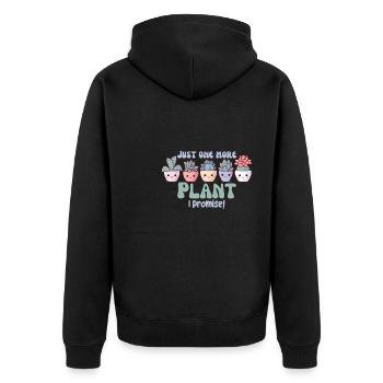 Funny Plant Saying Plant Kawaii Succulent - Unisex Premium Organic Zip Hoodie - black - Back - Nico (187cm)