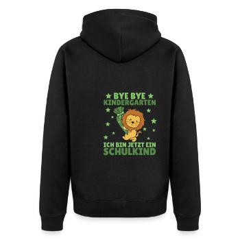 bye bye Kindergarten ich bin jetzt ein Schulkind - Unisex Premium Bio Zip Hoodie - Schwarz - Hinten - Nico (187cm)
