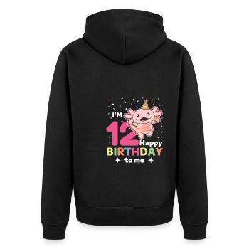 Axolotl pour les enfants de 12 ans - Veste à capuche bio Premium Unisexe - noir - Dos - Nico (187cm)