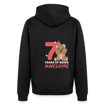 Quokka pour les enfants de 7 ans - Veste à capuche bio Premium Unisexe - noir - Dos - Nico (187cm)