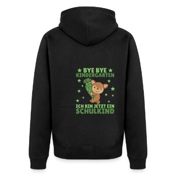bye bye Kindergarten ich bin jetzt ein Schulkind - Unisex Premium Bio Zip Hoodie - Schwarz - Hinten - Nico (187cm)