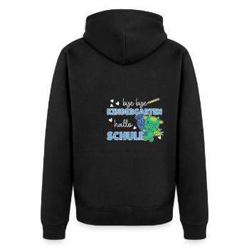 bye bye Kindergarten hallo Schule Drache - Unisex Premium Bio Zip Hoodie - Schwarz - Hinten - Nico (187cm)