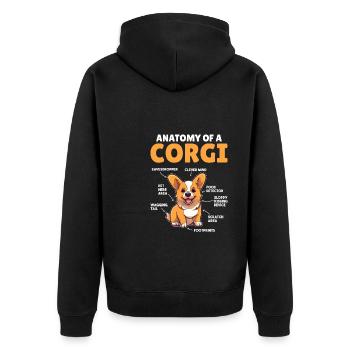 Explication du chien Anatomie d’un Corgi - Veste à capuche bio Premium Unisexe - noir - Dos - Nico (187cm)